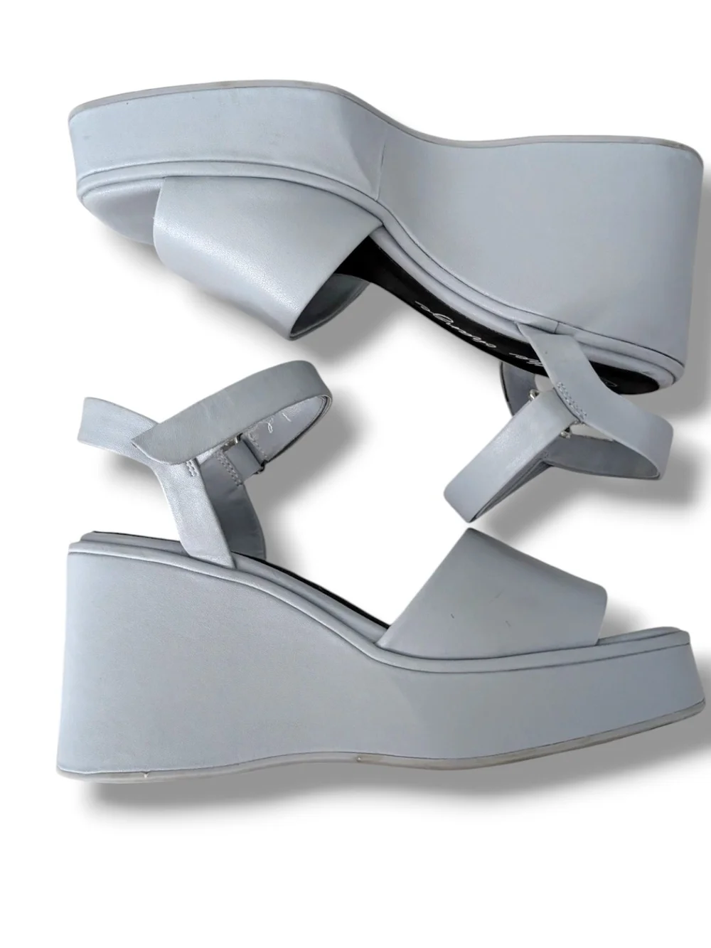 Gianni Bini Light Blue Platform Wedge Sandals, Size 8.5